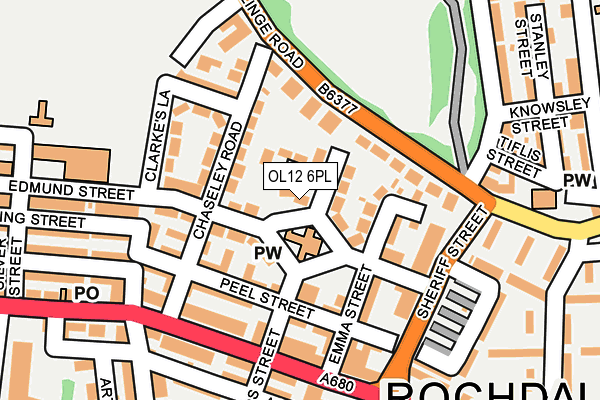 OL12 6PL map - OS OpenMap – Local (Ordnance Survey)