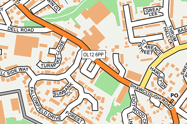 OL12 6PP map - OS OpenMap – Local (Ordnance Survey)