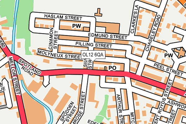 OL12 6QA map - OS OpenMap – Local (Ordnance Survey)