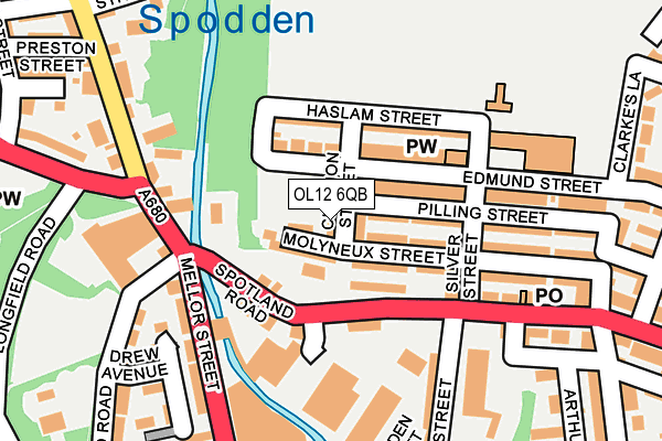 OL12 6QB map - OS OpenMap – Local (Ordnance Survey)