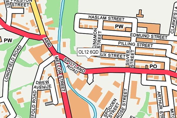 OL12 6QD map - OS OpenMap – Local (Ordnance Survey)