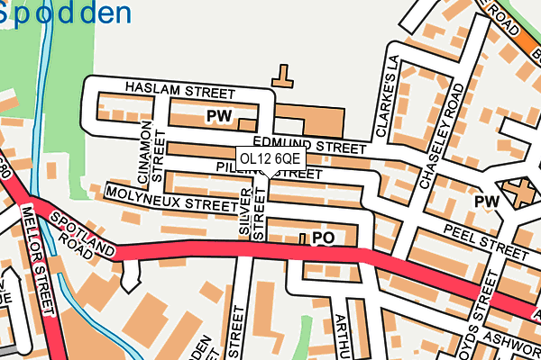 OL12 6QE map - OS OpenMap – Local (Ordnance Survey)