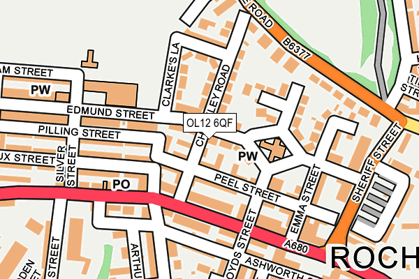 OL12 6QF map - OS OpenMap – Local (Ordnance Survey)