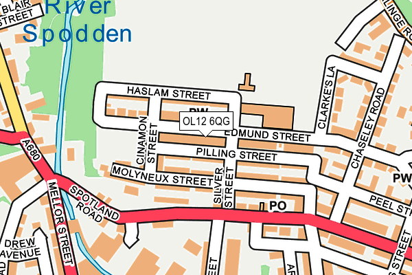 OL12 6QG map - OS OpenMap – Local (Ordnance Survey)
