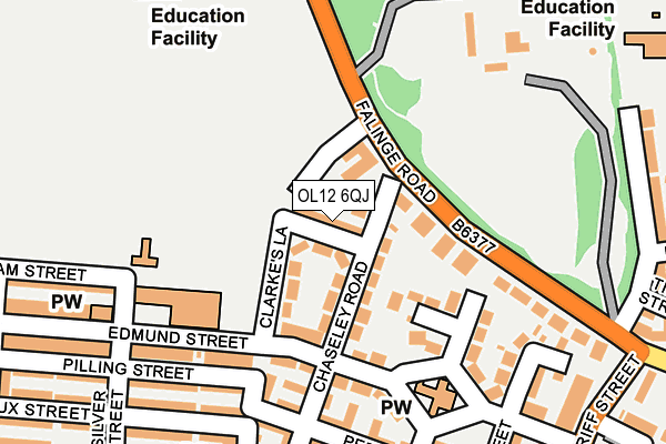 OL12 6QJ map - OS OpenMap – Local (Ordnance Survey)