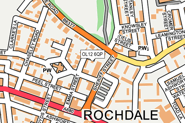 OL12 6QP map - OS OpenMap – Local (Ordnance Survey)