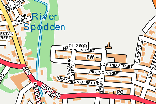 OL12 6QQ map - OS OpenMap – Local (Ordnance Survey)