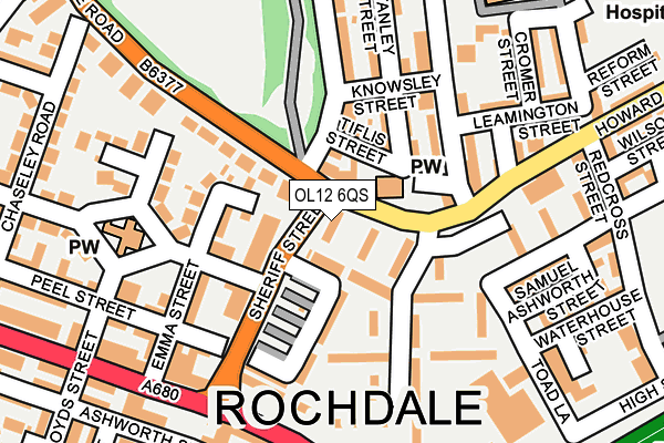 OL12 6QS map - OS OpenMap – Local (Ordnance Survey)