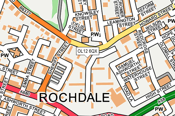 OL12 6QX map - OS OpenMap – Local (Ordnance Survey)