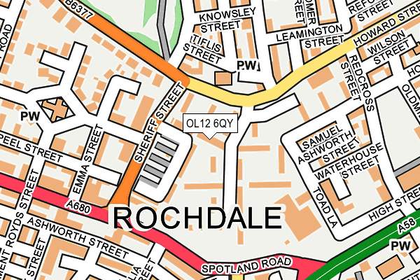 OL12 6QY map - OS OpenMap – Local (Ordnance Survey)