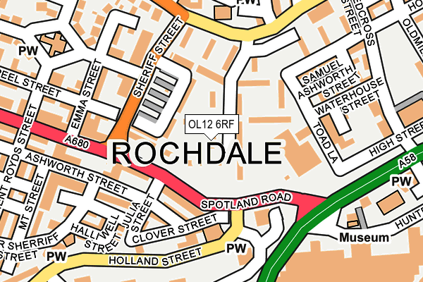 OL12 6RF map - OS OpenMap – Local (Ordnance Survey)