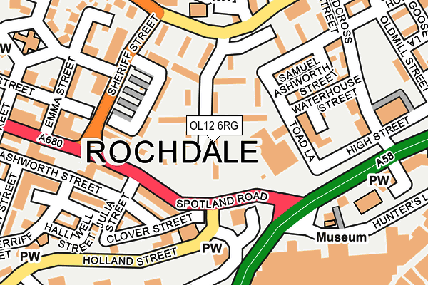 OL12 6RG map - OS OpenMap – Local (Ordnance Survey)