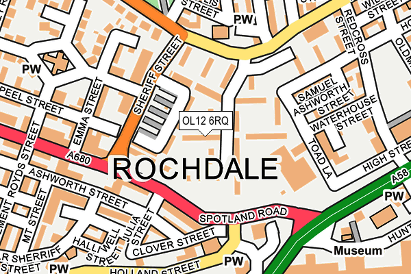 OL12 6RQ map - OS OpenMap – Local (Ordnance Survey)