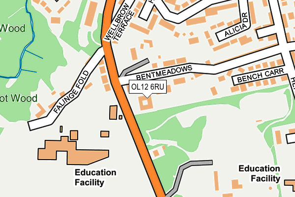 OL12 6RU map - OS OpenMap – Local (Ordnance Survey)