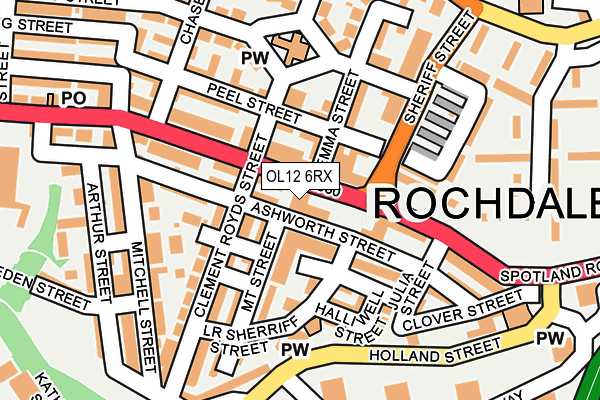 OL12 6RX map - OS OpenMap – Local (Ordnance Survey)