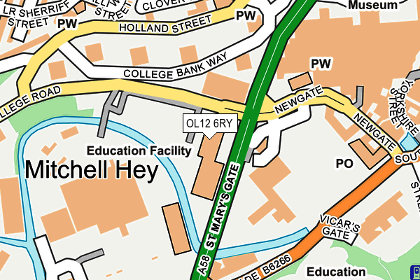 OL12 6RY map - OS OpenMap – Local (Ordnance Survey)