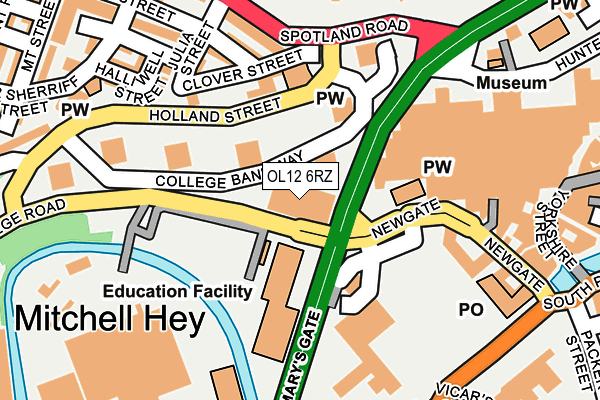 OL12 6RZ map - OS OpenMap – Local (Ordnance Survey)