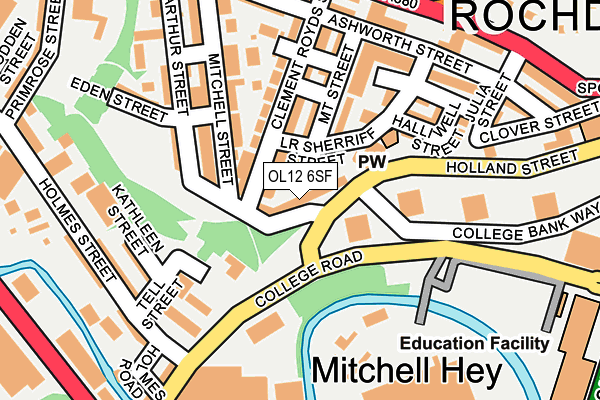 OL12 6SF map - OS OpenMap – Local (Ordnance Survey)