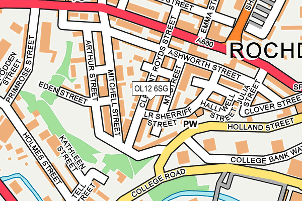 OL12 6SG map - OS OpenMap – Local (Ordnance Survey)