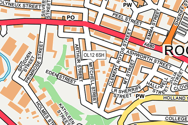 OL12 6SH map - OS OpenMap – Local (Ordnance Survey)