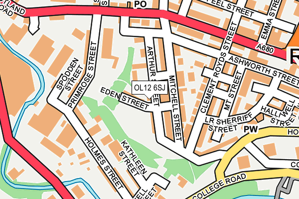 OL12 6SJ map - OS OpenMap – Local (Ordnance Survey)