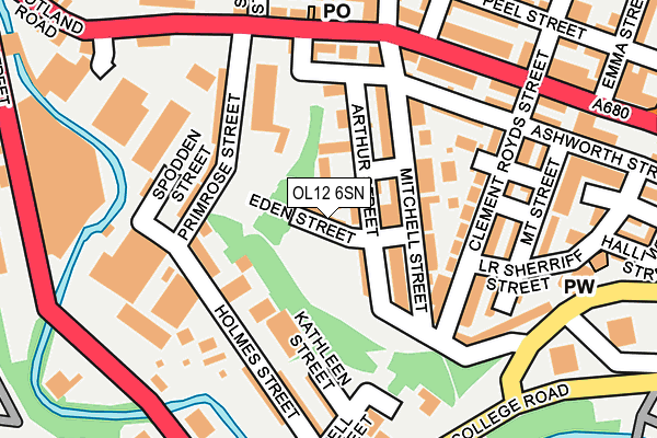 OL12 6SN map - OS OpenMap – Local (Ordnance Survey)