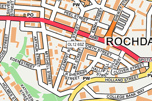 OL12 6SZ map - OS OpenMap – Local (Ordnance Survey)