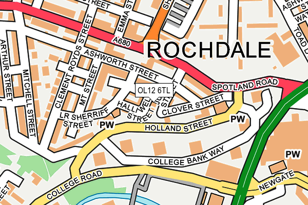 OL12 6TL map - OS OpenMap – Local (Ordnance Survey)