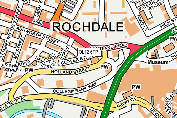 OL12 6TP map - OS OpenMap – Local (Ordnance Survey)