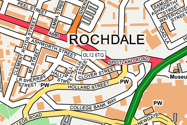 OL12 6TQ map - OS OpenMap – Local (Ordnance Survey)