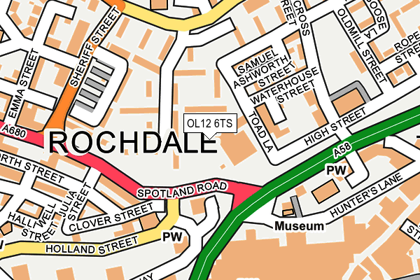 OL12 6TS map - OS OpenMap – Local (Ordnance Survey)