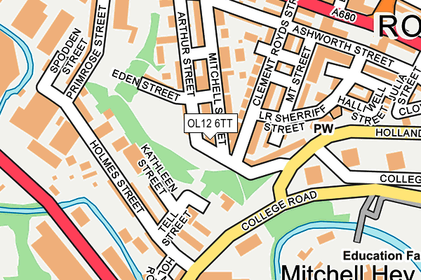 OL12 6TT map - OS OpenMap – Local (Ordnance Survey)