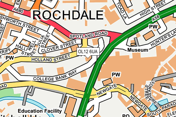 OL12 6UA map - OS OpenMap – Local (Ordnance Survey)