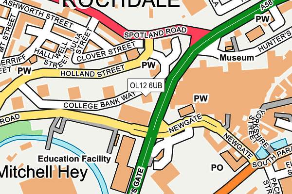 OL12 6UB map - OS OpenMap – Local (Ordnance Survey)