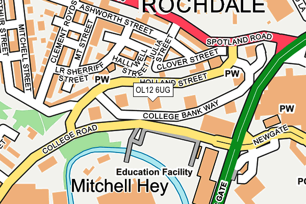 OL12 6UG map - OS OpenMap – Local (Ordnance Survey)