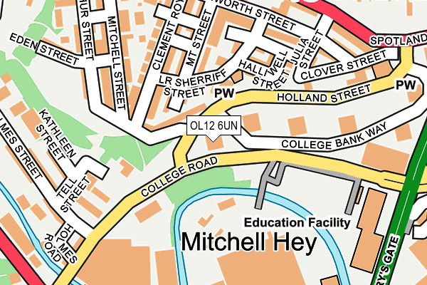 OL12 6UN map - OS OpenMap – Local (Ordnance Survey)