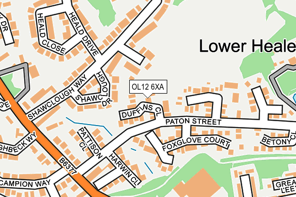 OL12 6XA map - OS OpenMap – Local (Ordnance Survey)