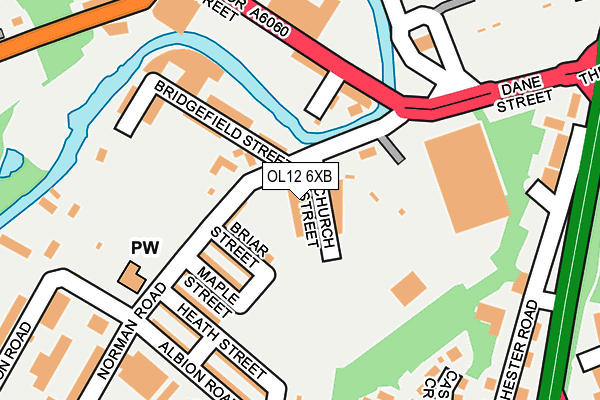 OL12 6XB map - OS OpenMap – Local (Ordnance Survey)