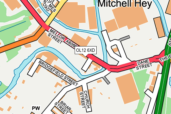 OL12 6XD map - OS OpenMap – Local (Ordnance Survey)