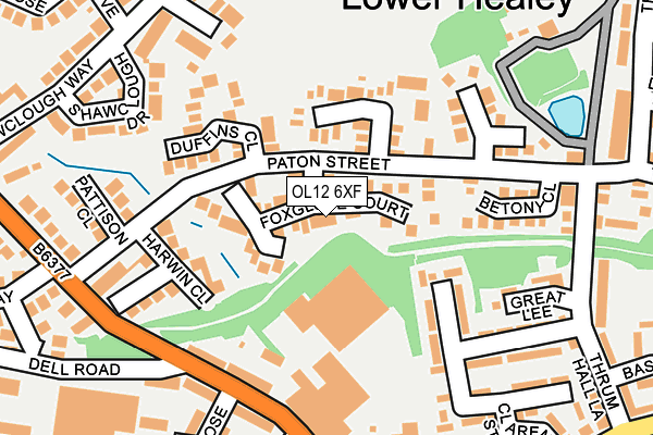 OL12 6XF map - OS OpenMap – Local (Ordnance Survey)