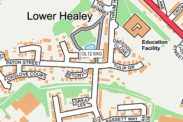 OL12 6XG map - OS OpenMap – Local (Ordnance Survey)