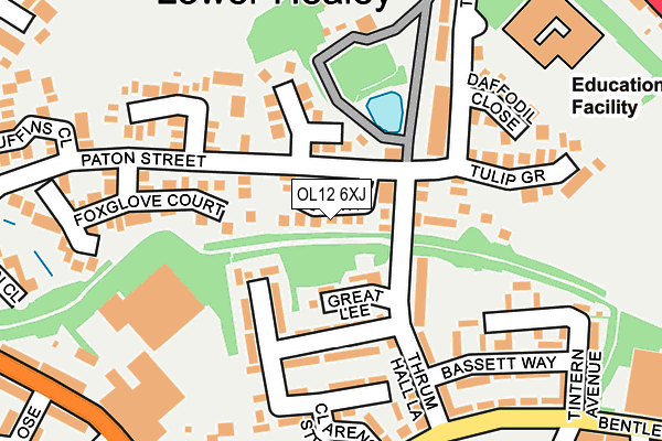 OL12 6XJ map - OS OpenMap – Local (Ordnance Survey)