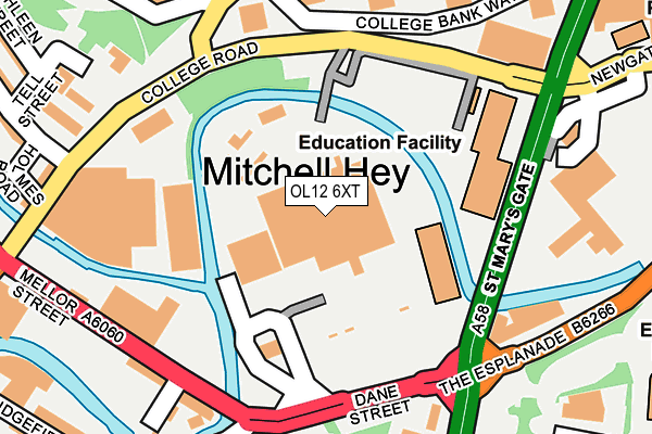 OL12 6XT map - OS OpenMap – Local (Ordnance Survey)