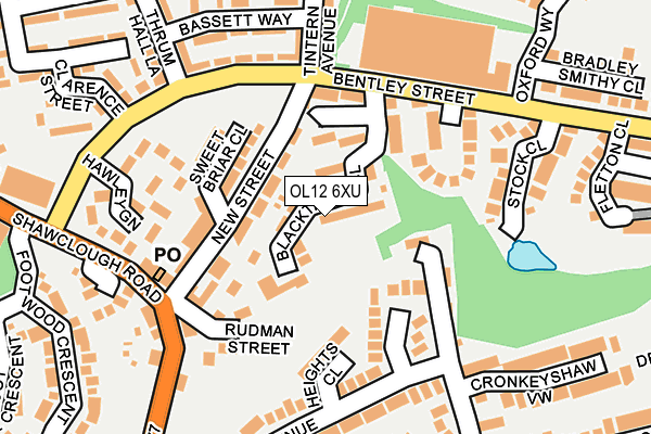 OL12 6XU map - OS OpenMap – Local (Ordnance Survey)
