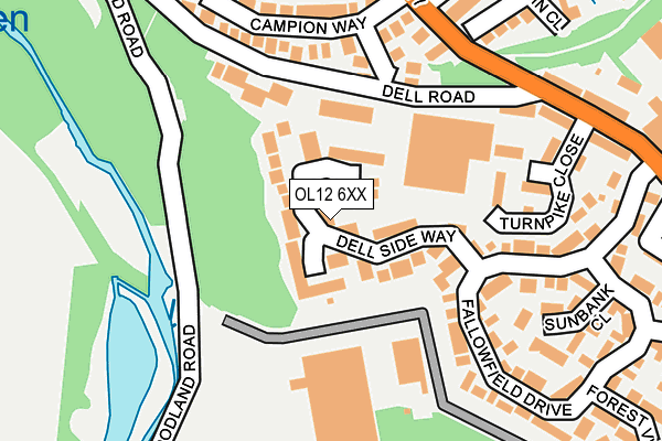 OL12 6XX map - OS OpenMap – Local (Ordnance Survey)