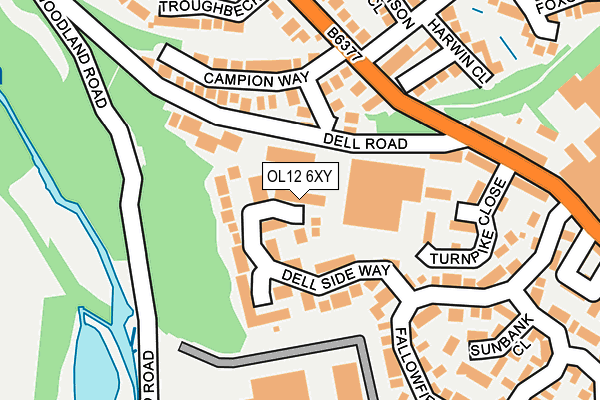 OL12 6XY map - OS OpenMap – Local (Ordnance Survey)