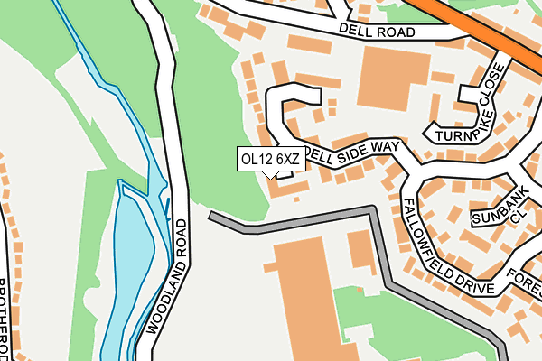 OL12 6XZ map - OS OpenMap – Local (Ordnance Survey)