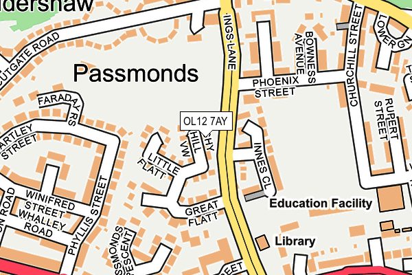 OL12 7AY map - OS OpenMap – Local (Ordnance Survey)