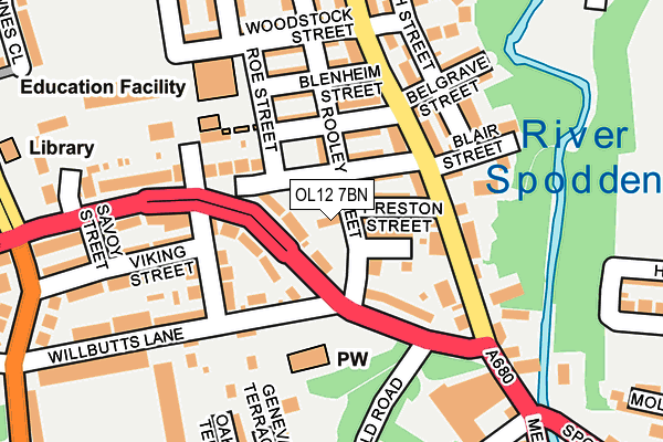 OL12 7BN map - OS OpenMap – Local (Ordnance Survey)