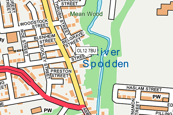 OL12 7BU map - OS OpenMap – Local (Ordnance Survey)